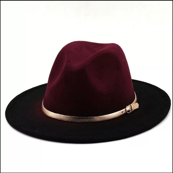 Other - Burgundy and Black Gradient Fedora Hat